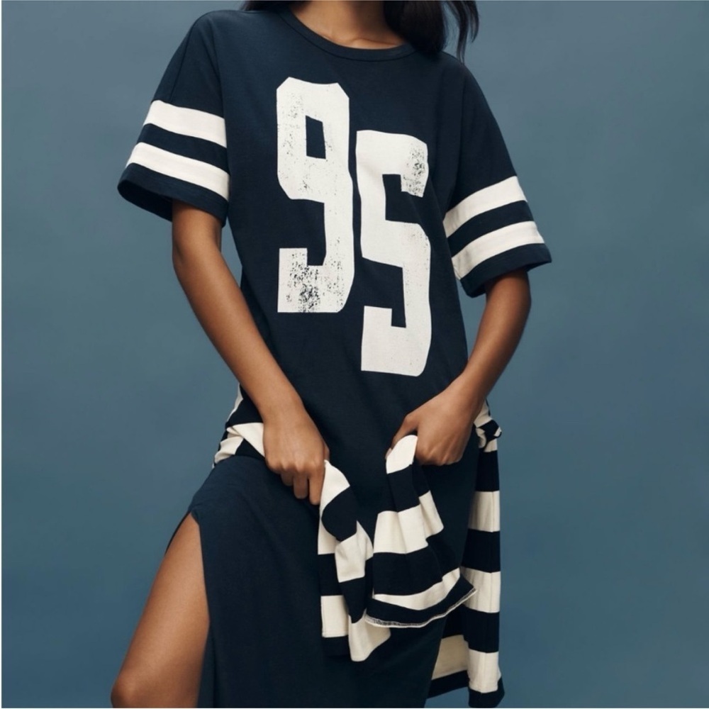 NEW ANTHROPOLOGIE DAILY PRACTICE NAVY TSHIRT DRESS